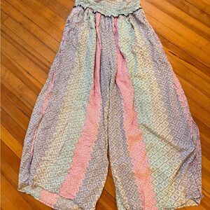 Anthropologie Lightweight Beach Pants Elastic Waist Boho Cover-Up Style size M